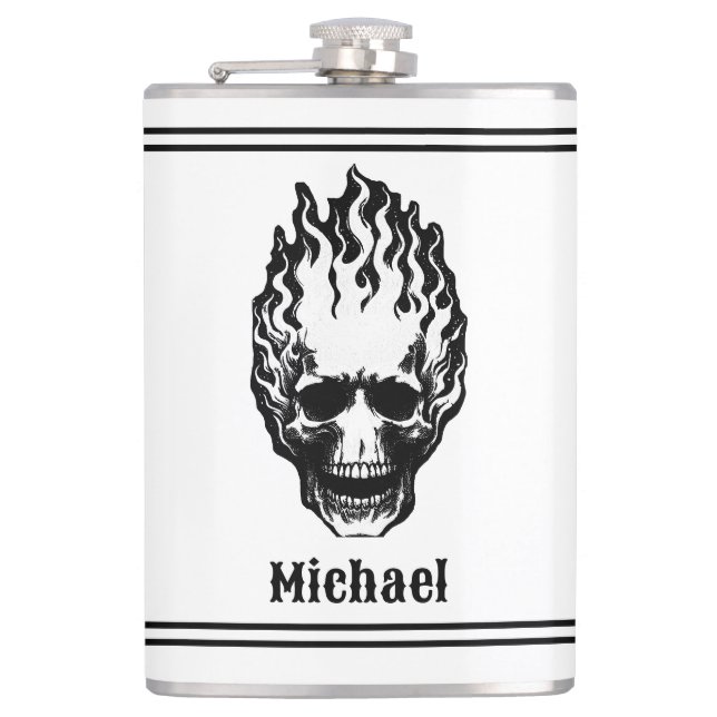 Cantil Cránios Flamejantes Personalizados (Frente)