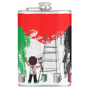 Cantil Crianças de Gaza Pintando a Bandeira da Palestina