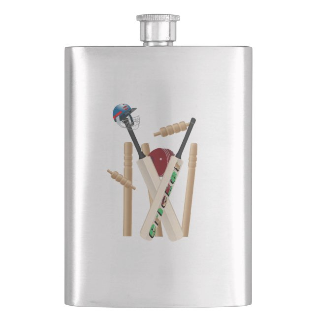 Cantil Cricket The Game, Clássico Hip Flask (Frente)