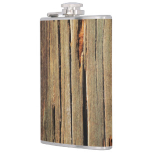 Cantil Crie seu Faux Rustic Wood Flask