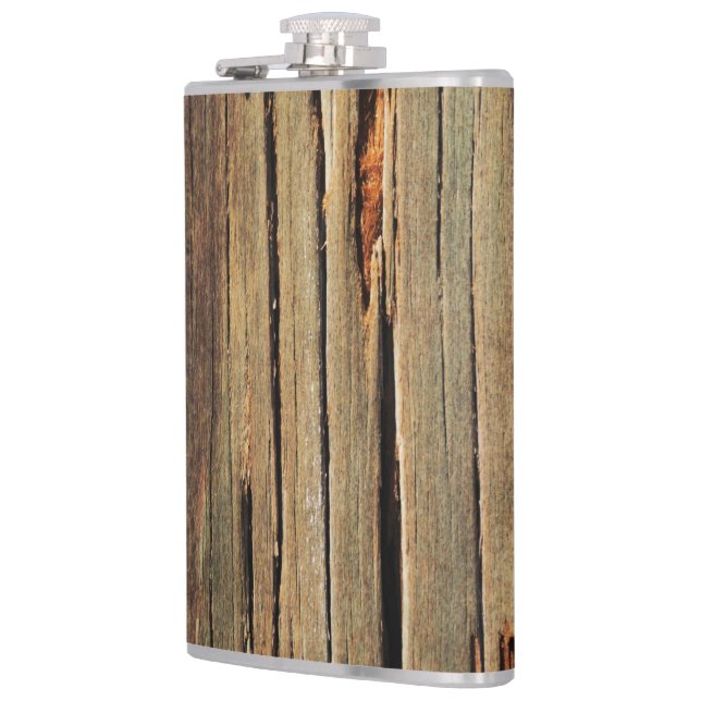 Cantil Crie seu Faux Rustic Wood Flask (Esquerda)