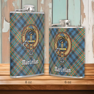 Cantil Crista do Clã MacLellan sobre Tartan Antigo