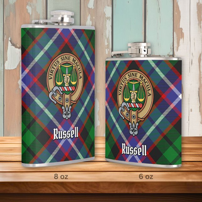 Cantil Crista do Clã Russell sobre Tartan (Criador carregado)