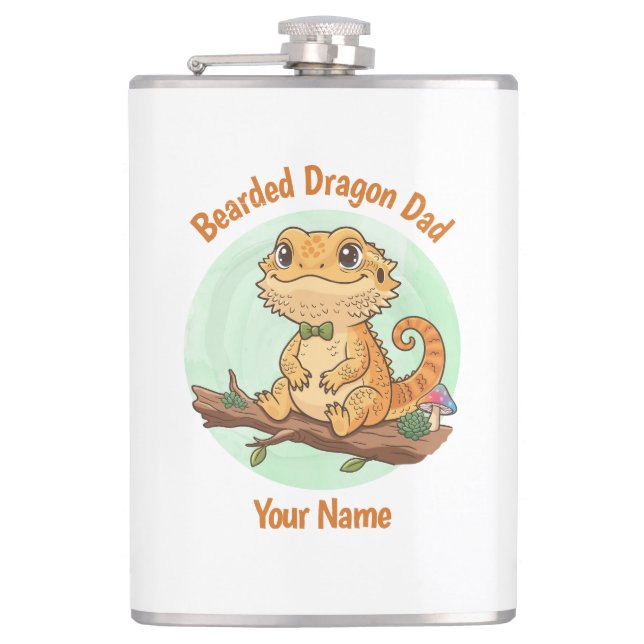 Cantil Custom Bearded Dragon Dad Flask (Frente)