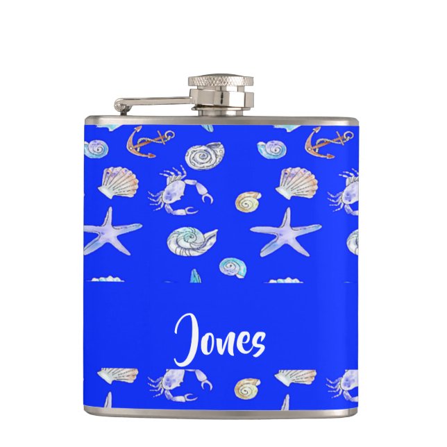 Cantil Custom name nautical print on blue (Frente)