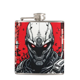 Cantil Cyberpunk Warrior Grafite Flask - Vermelho, Preto