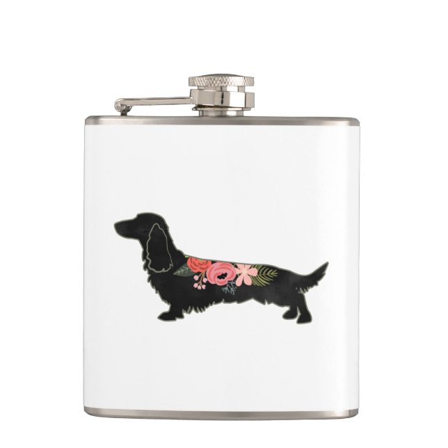 Cantil Dachshund Bohemian Floral Silhouette (Frente)