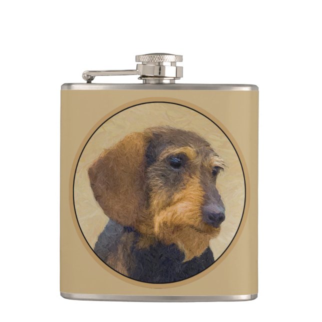 Cantil Dachshund (Wirehaired) Pintura Original para Cacho (Frente)