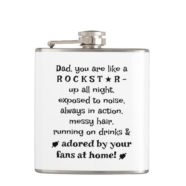 Cantil Dad Rockstar 6oz Flask, Birthday Gift From Baby,   (Frente)