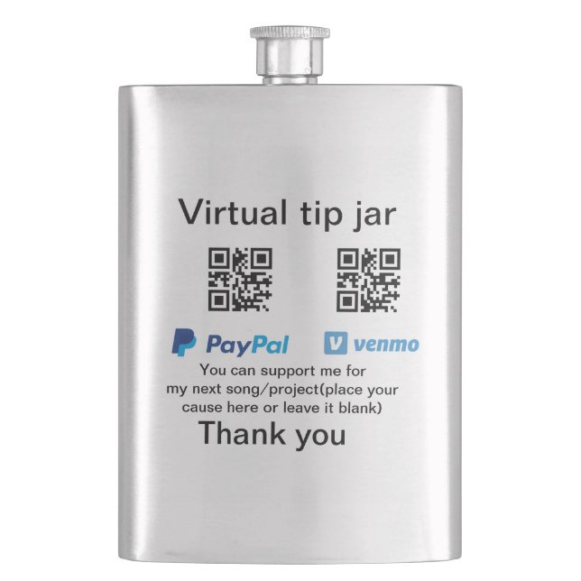 Cantil Dádiva virtual jar q r código doação de moeda PayP (Frente)
