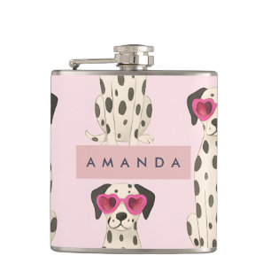 Cantil Dálmata Personalizado com Óculos de Coração Rosa