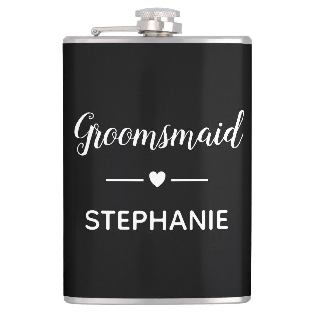 Cantil Damas de Casamento Personalizadas Branco no Preto (Frente)