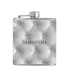 Cantil Damas de Luxo em Cinza Veludo Falso Macio