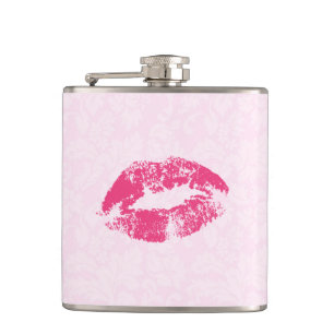 Cantil Damasco Floral Rosa E Lábios