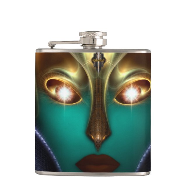 Cantil Daria Cyborg Queen Tech 6oz Vinyl Wrapped Flask (Frente)