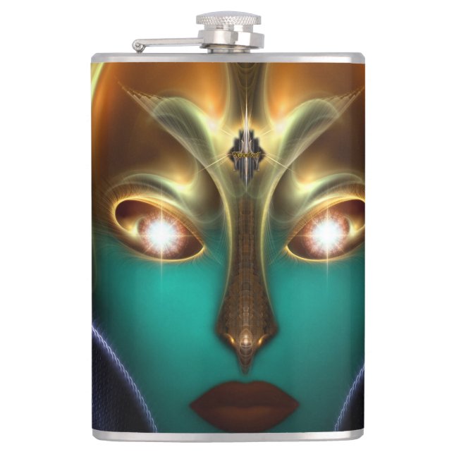 Cantil Daria Cyborg Queen Tech 8oz Vinyl Wrapped Flask (Frente)