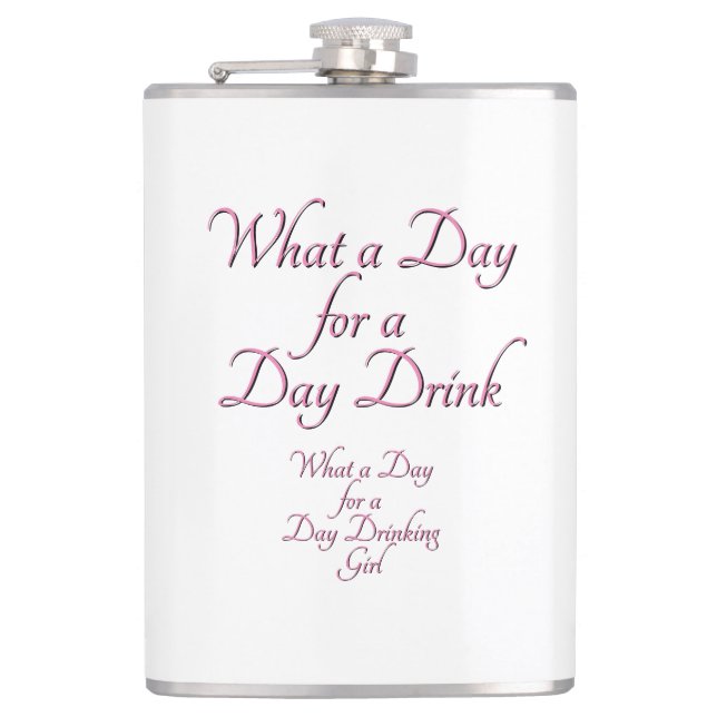 Cantil Day Drink - Para ela! por Jeff Willis Art Flask (Frente)