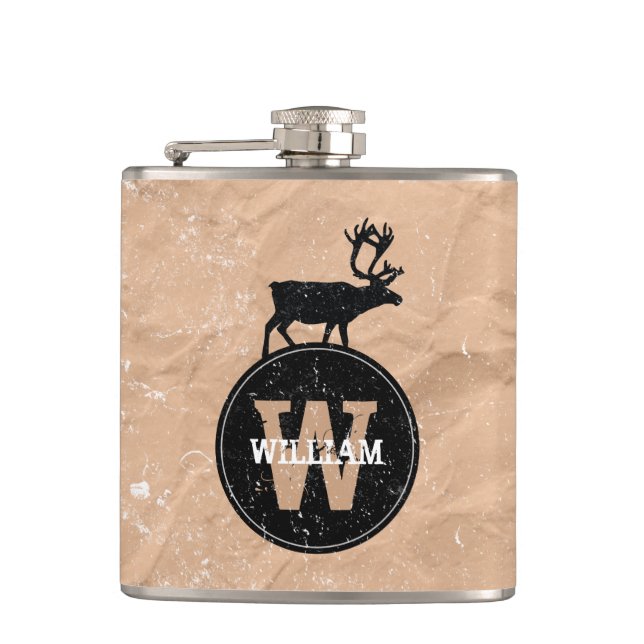 Cantil Deer Monogramas - Papel castanho-marrom, russo, af (Frente)