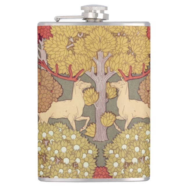 Cantil Deer &Tree Squirrel Bird Rowan Berries Art Nouveau (Frente)