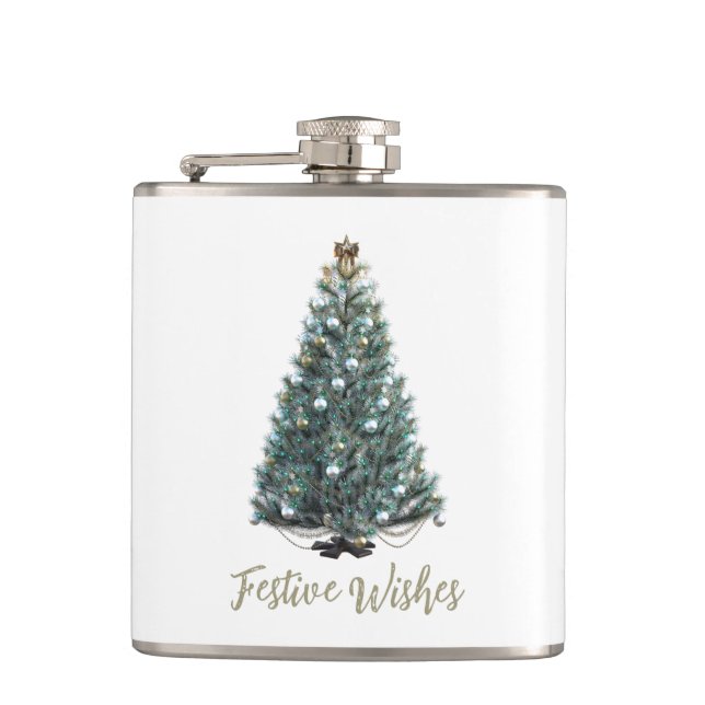 Cantil Desejos Festivos. Design de árvore de Natal (Frente)