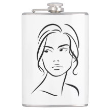 Desenho da face de uma mulher de linha 4