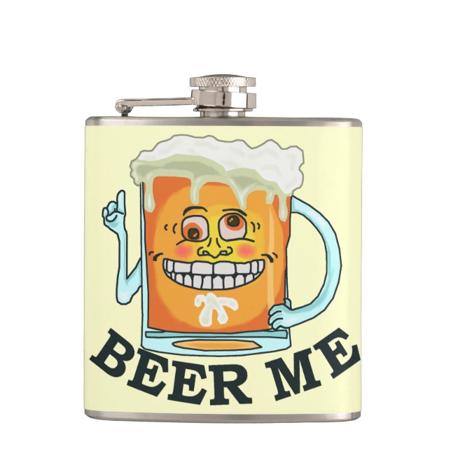 Cantil Desenho de Cartoon Beer Me Engraçado (Frente)
