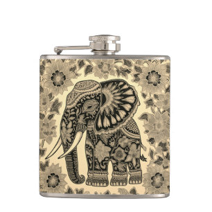 Cantil Desenho de Estilo Vintage de Elefante Batik, Canec