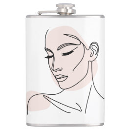 Cantil Desenho de rosto de mulher de uma linha n.o 2