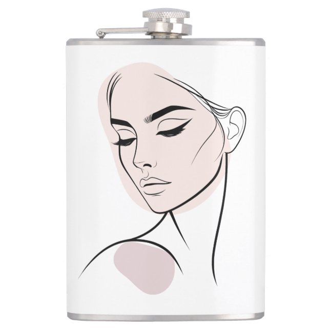 Cantil Desenho De Rosto De Mulher De Uma Linha N.O 3 (Com (Frente)