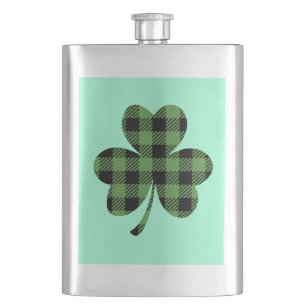 Cantil Desenho de trevo de shamrock em xadrez de búfalo v