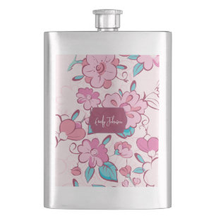 Cantil Desenho Floral Elegante com Nome Personalizado de