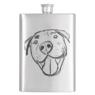 Cantil desenho pitbull simples amantes de cães preto bran