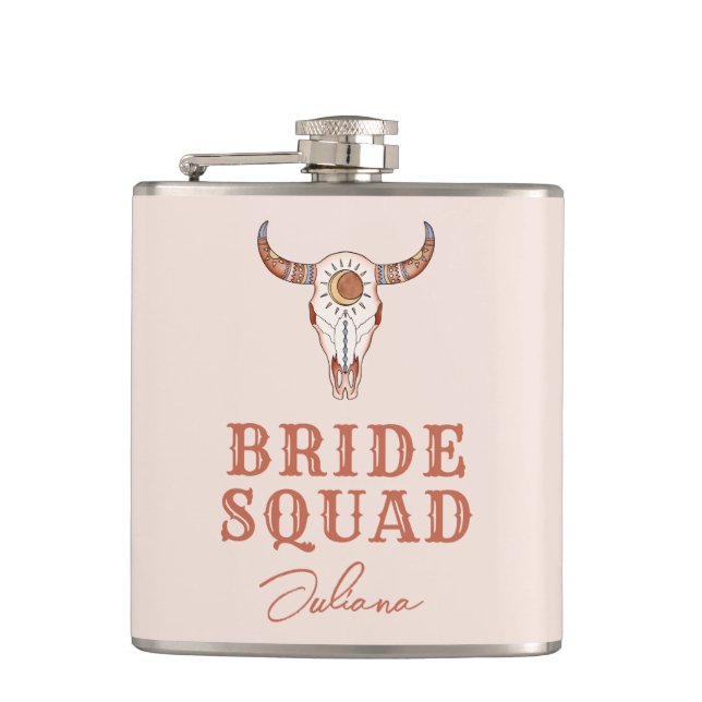 Cantil Desert Cowgirl Last Rodeo Bride Squad Flask (Frente)