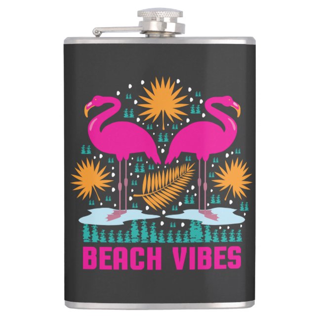 Cantil Design de Flamingos Rosa Vibes de Praia (Frente)