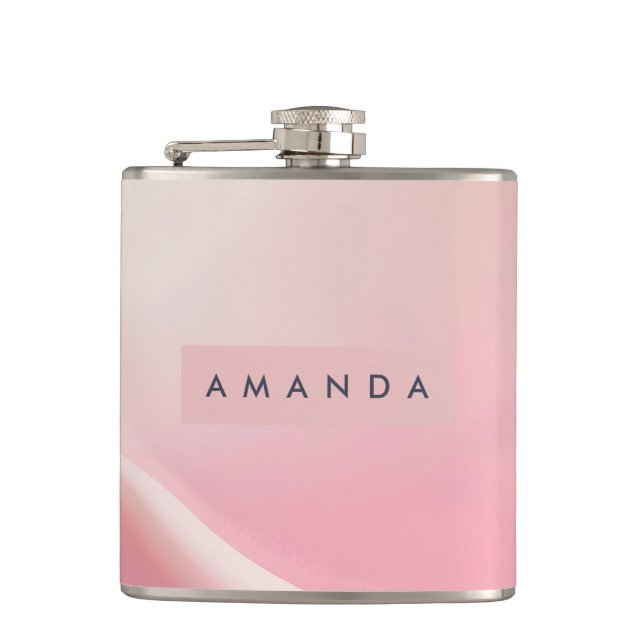 Cantil Design de Onda de Seda Rosa Suave Personalizado (Frente)