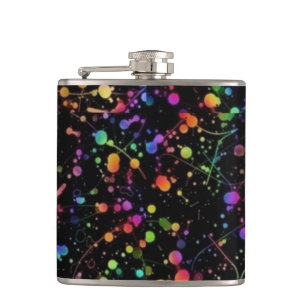 Cantil Design de Splatter de Pintura Multicolante - Flask