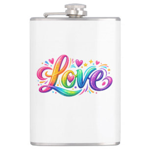 Cantil Design de Tipografia Amor Arco-íris Colorido
