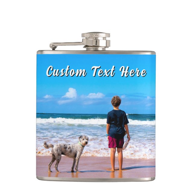 Cantil Design Your Own Pet Photo Flask Gift Custom Text (Frente)