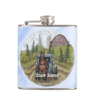 Cantil Dia da Cidade da Carruagem Amish Flask