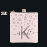 Cantil Diamantes cor-de-rosa rosa monograma<br><div class="desc">Um clássico fundo cor-de-rosa pincelado com rosa dourado de diamantes falsos. Personalize e adicione um nome e uma letra monográfica. O nome é escrito em cinzas com um grande e ousado roteiro de estilo, escrito à mão, com traços. Para manter as hastes, exclua apenas o nome da amostra, deixe os...</div>