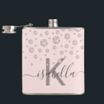 Cantil Diamantes cor-de-rosa rosa monograma<br><div class="desc">Um clássico fundo cor-de-rosa pincelado com rosa dourado de diamantes falsos. Personalize e adicione um nome e uma letra monográfica. O nome é escrito em cinzas com um grande e ousado roteiro de estilo, escrito à mão, com traços. Para manter as hastes, exclua apenas o nome da amostra, deixe os...</div>
