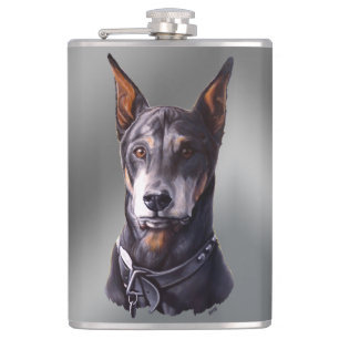 Cantil Doberman Flask Personalize Doberman Pinscher Flask
