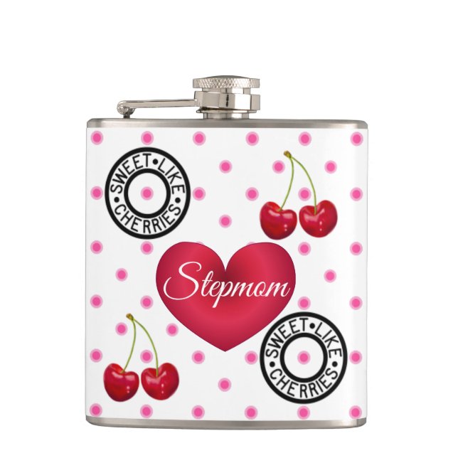 Cantil DOCE COMO CHERRIES STEPMOM Retro Vintage Heart (Frente)