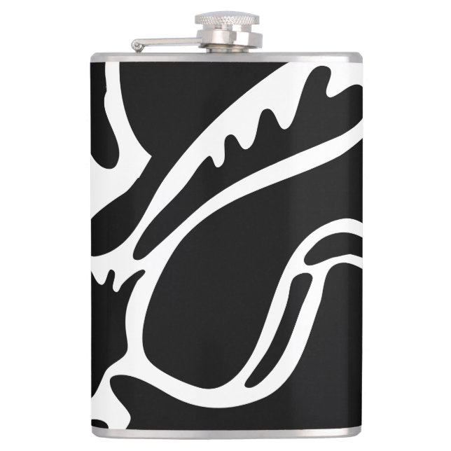 Cantil Doodle Abstrato Preto e Branco 4 de 8 (Frente)
