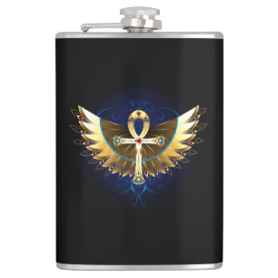 Cantil Dourada Ankh com Asas
