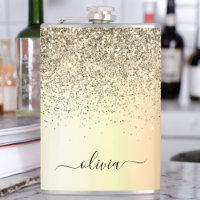 Dourada Glitter Girly Luxury Moderno Monograma Nom