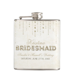 Cantil Dourada Glitter - Olhar Bridesmaid Flask