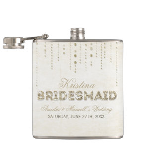Cantil Dourada Glitter - Olhar Bridesmaid Flask