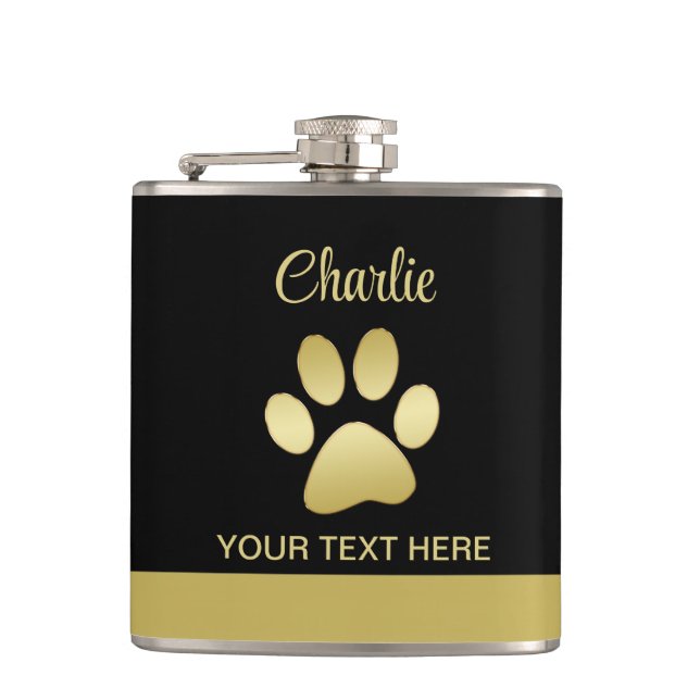 Cantil Dourada pata de cão brilhante sobre fundo negro (Frente)