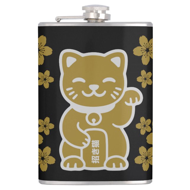 Cantil Dourado japonês Maneki-neko (Frente)